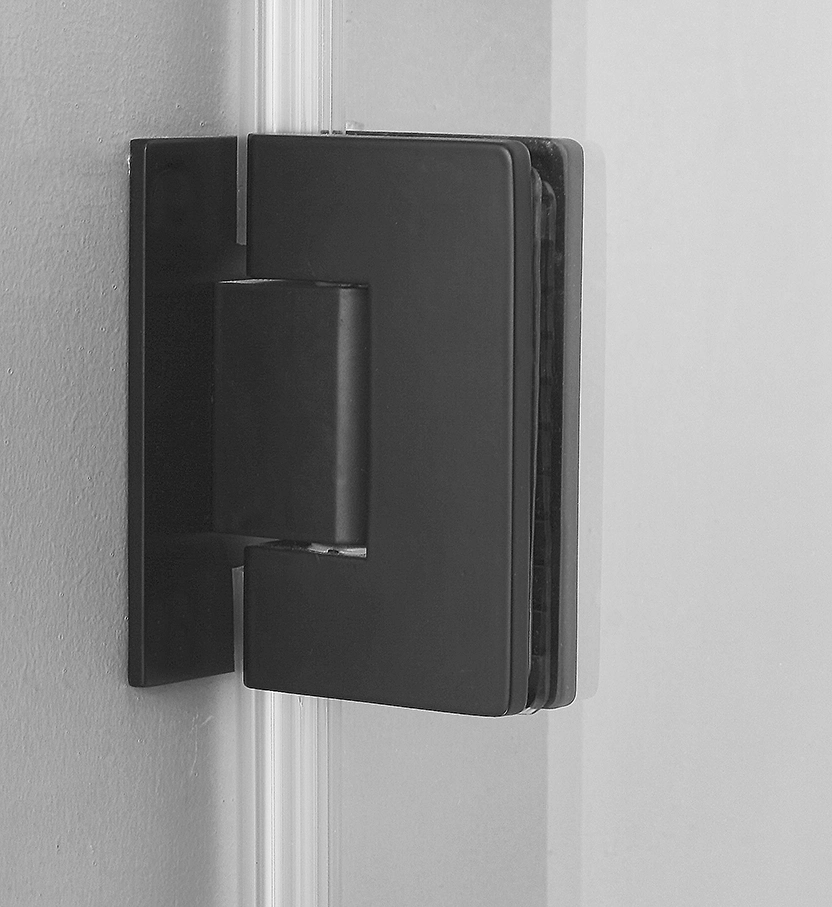 Matt Black Pivot Hinge Shower Door 10mm Safety Glass Reversible Shower Door Enclosure Cubicle