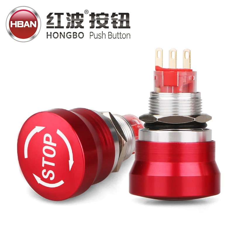 Mushroom Exit Stop Latching Red Head Push Elevator 1no1nc 22mm Emergency Switch