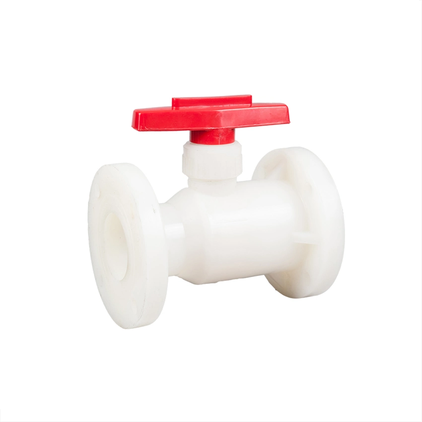 Hg JIS DIN ANSI Chemical Industrial PVDF Plastic Flange Ball Valve