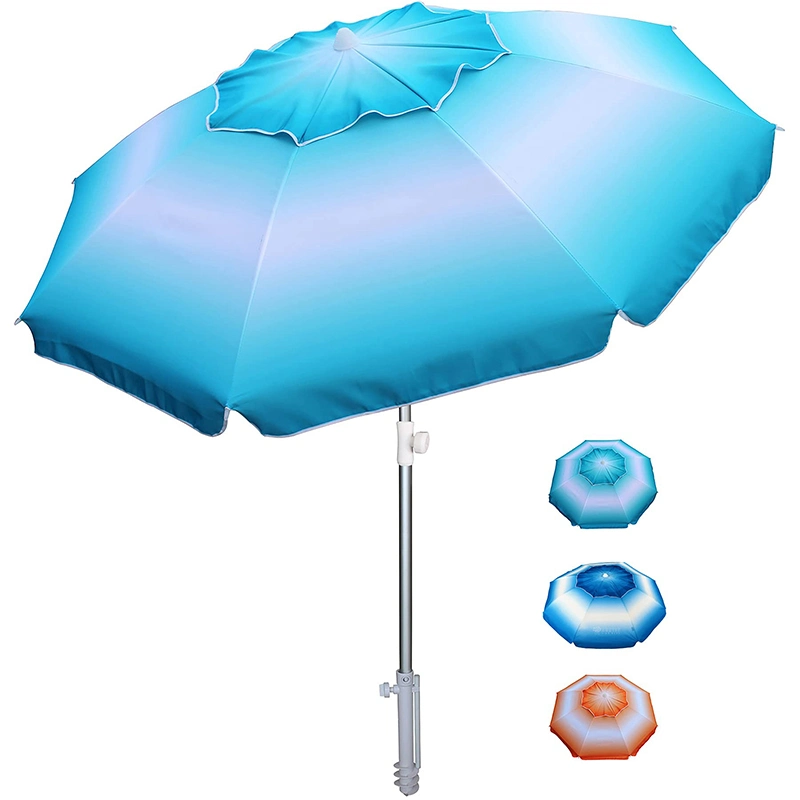 6.5FT Beach Umbrella for Sand Portable SPF50+ Protection Sunshade Umbrella with Sand Anchor for Patio Outdoor Garden Beach