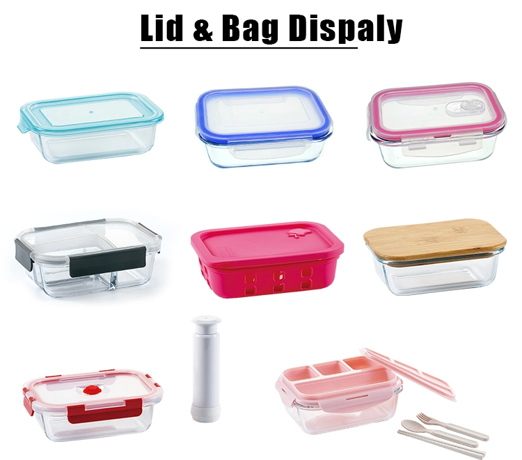 1480ml Home Lunch Box Microwave Glass Bowl Glass Crisper Glass Storage Containers with Lids