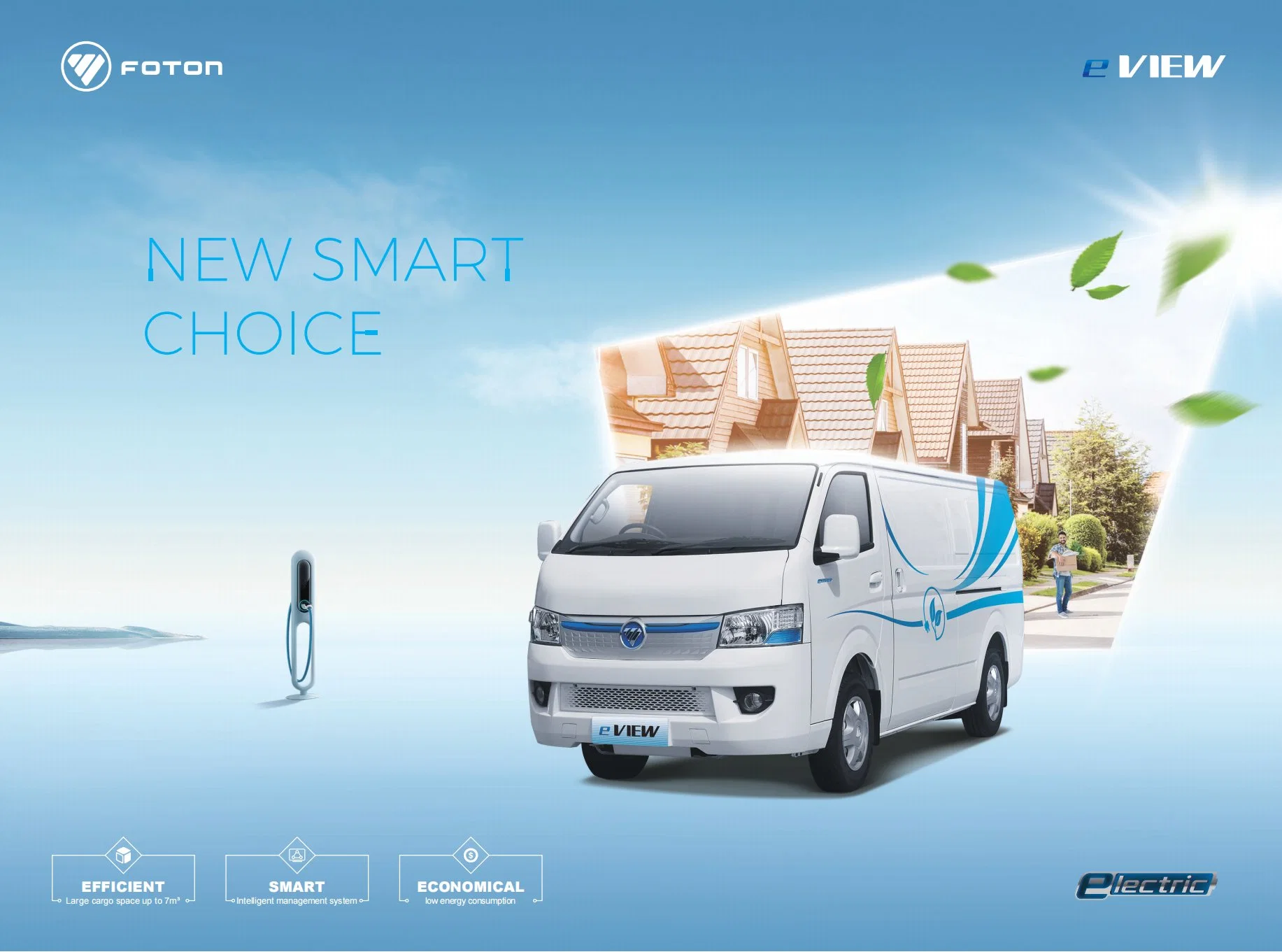 Fabriqué en Chine Nouveau Véhicule Électrique Foton Smart Camion de Livraison Électrique Van EV à Vendre