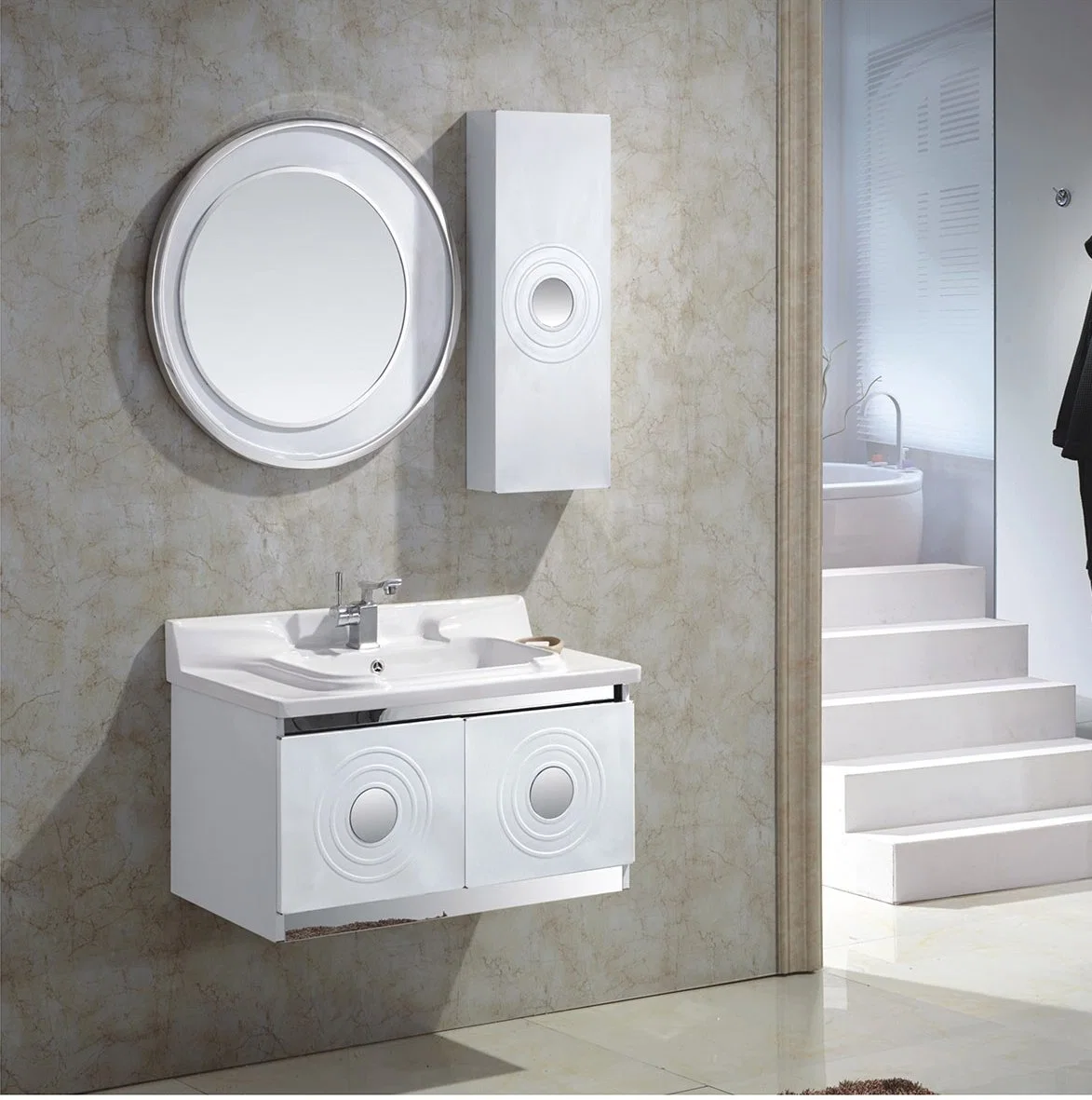Un estilo moderno cuarto de baño Muebles de acero inoxidable