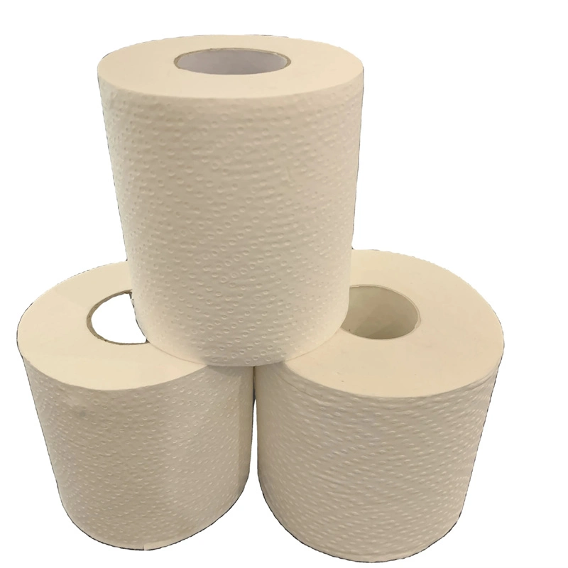 100% Bambú fibra Embossed biodegradable papel de baño ecológico Bambú Bandeja de rodillos