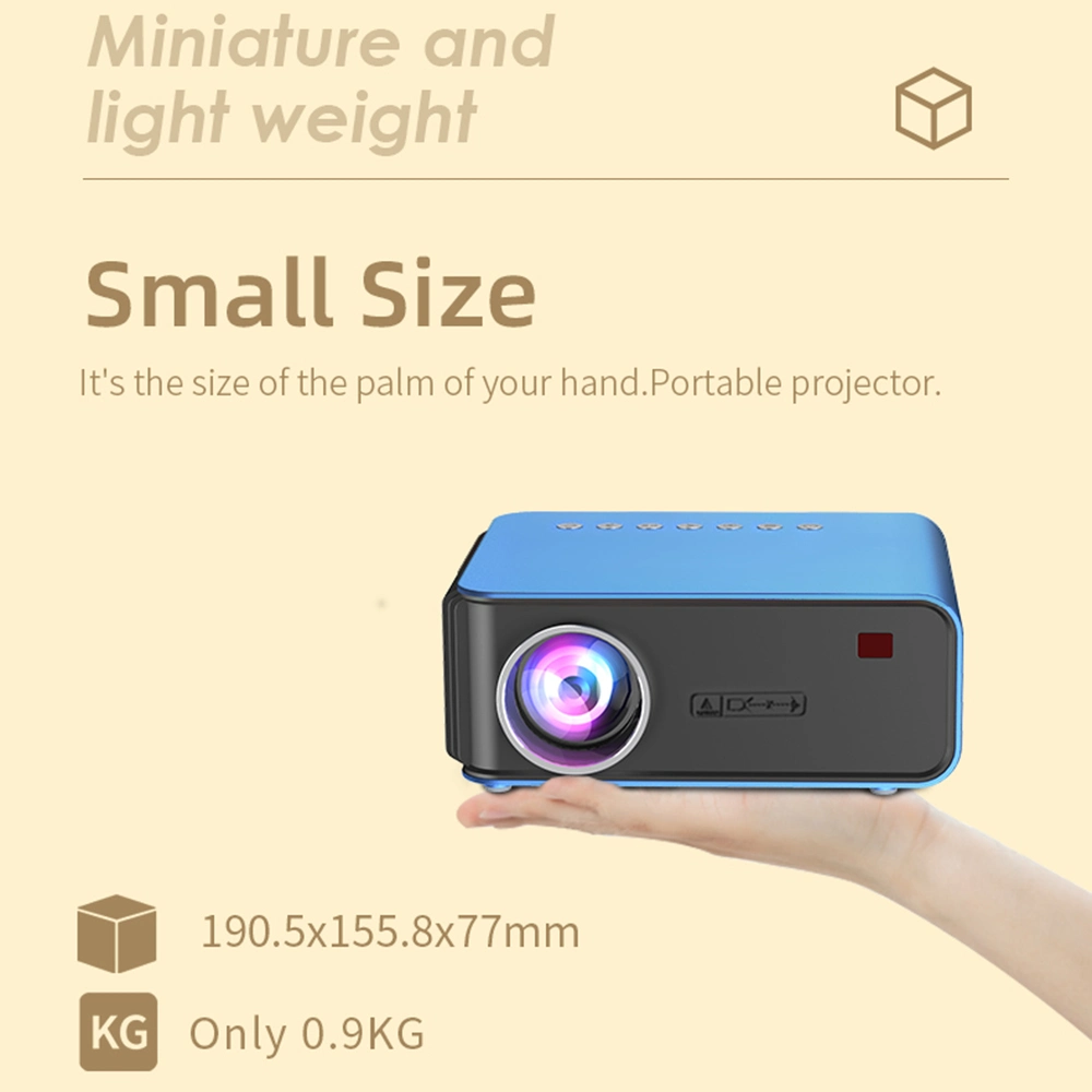 T4 Portable Mini Projector WiFi Mobile Phone Screen Mirroring Home Theater LED Video Projector - Us Plug