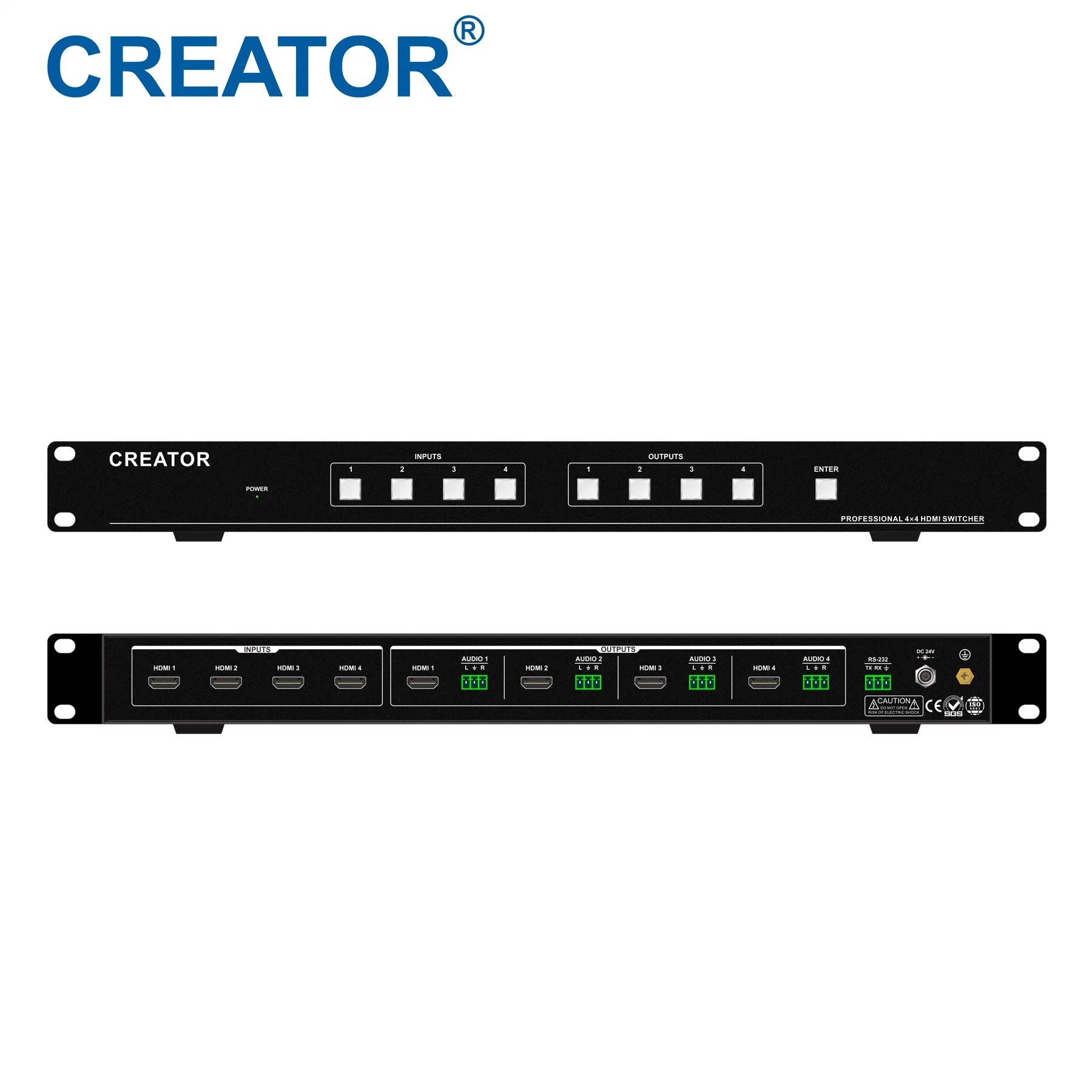 Creator 4K@60Hz 4 en 4 procesador de vídeo HDMI de Conmutación ininterrumpida