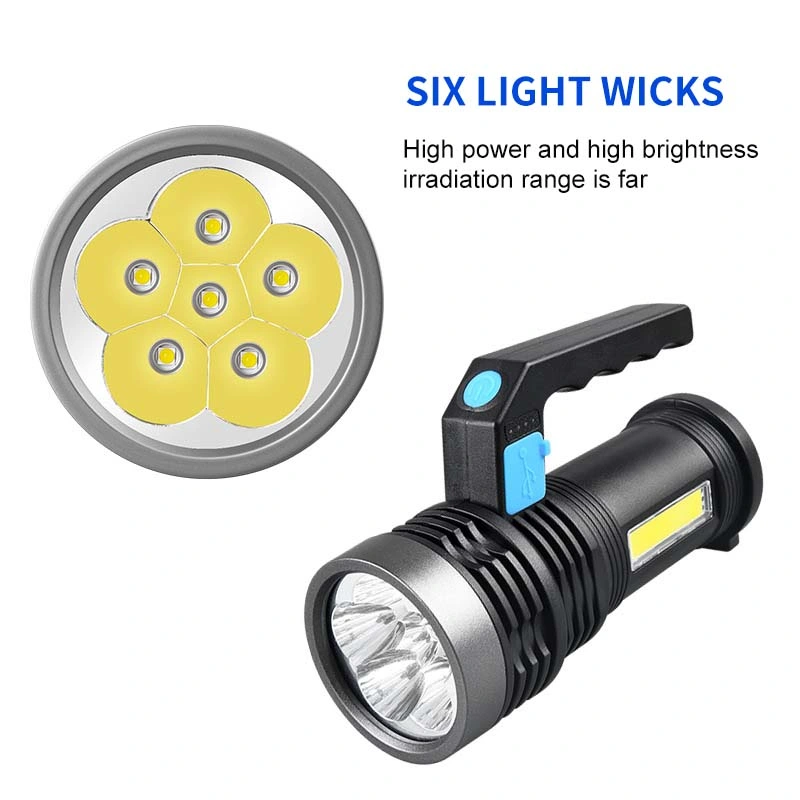 Customized Side Light Rechargeable Battery Lanterna 3W Power Dynamo Torch with 3 Lights Outdoor Lighting LED Flashlight