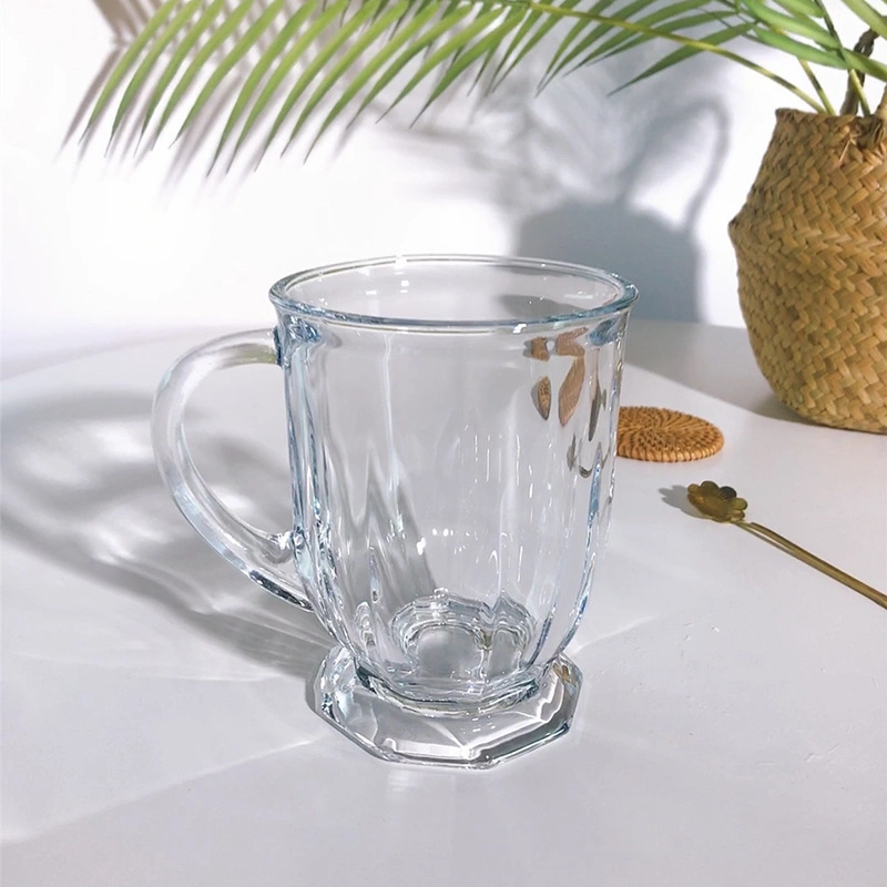 440ml 15.2oz Grande tasse en verre à grande capacité Gobelet à grande ouverture Mug à lait avec poignée Verres à boire