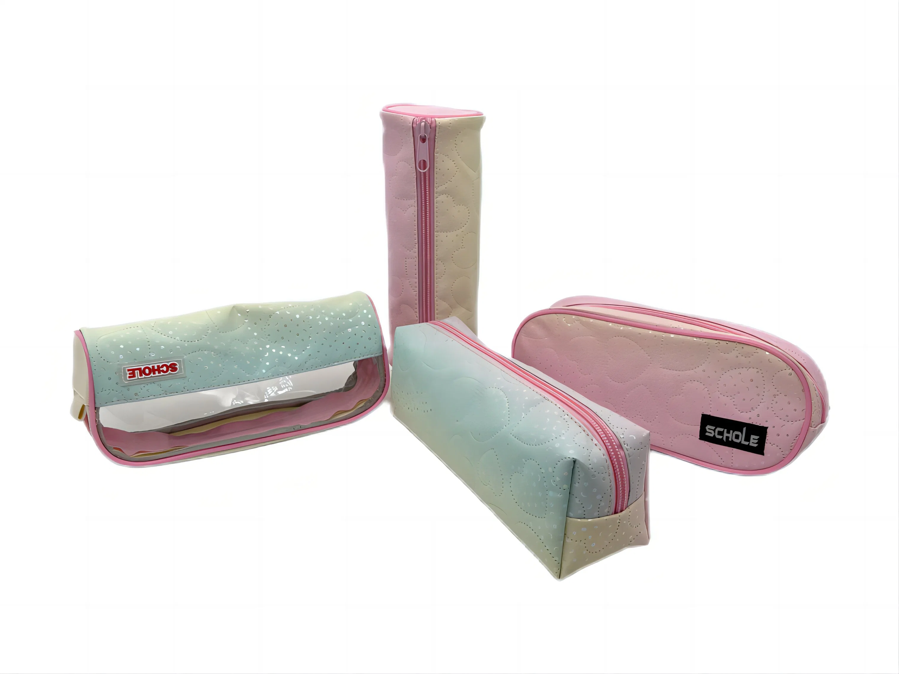 Caixa de sacos para lápis Rinbow Pink com caixa de fato de treino Escolas de papelaria Crianças
