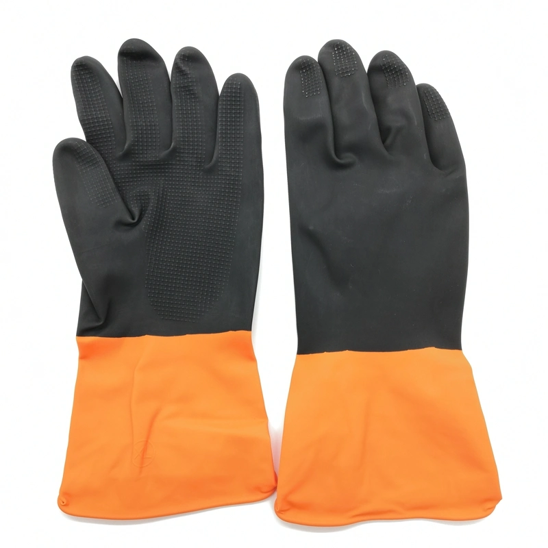 Waterproof Washable Textured Grip Sun Brand Heavy Duty Rubber Gloves