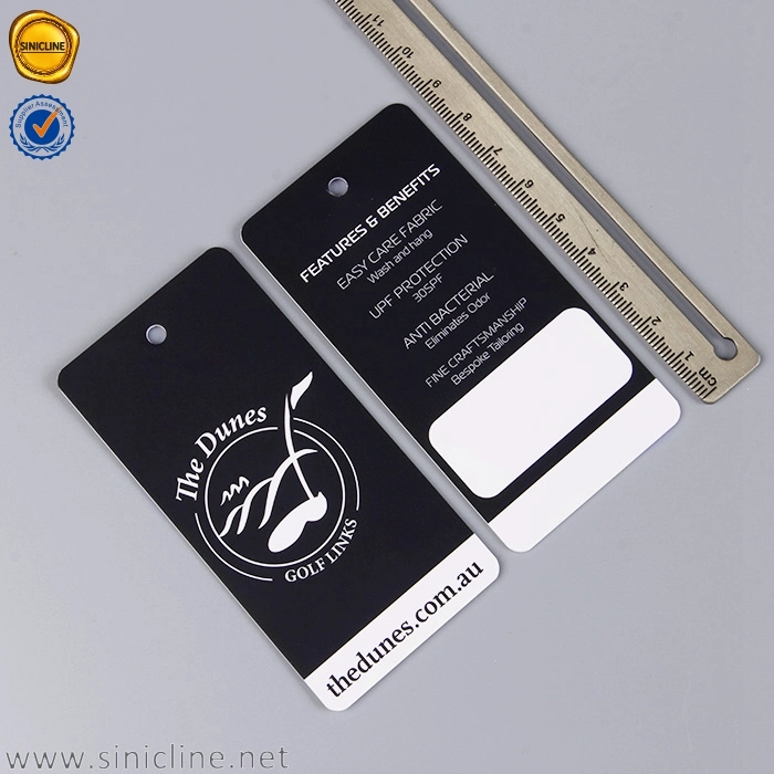 Sinicline Die Cut Cmyk Printing Custom Logo Thin Casual Hang Tag