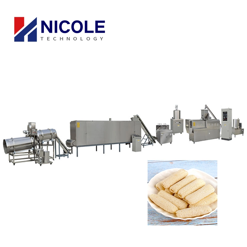 CE Twin Screw Stainless Steel Puffed Core Filling Snacks Food Production Line