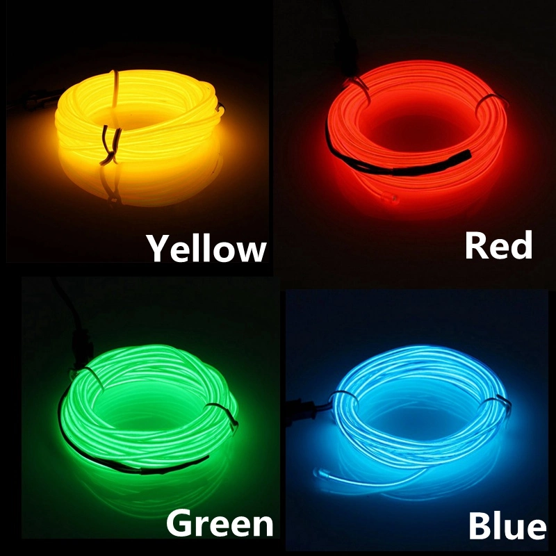 Candeeiro LED Neon Light Dance Party Decor Light de 1 m/2 m/5 m/5 m/10 m/10 m com iluminação néon Cabo DE aço FLEXÍVEL EL tubo à prova de água LED Strip