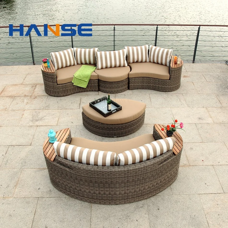 Hotel Terrace Leisure Outdoor Furniture Corner Sofa Set Rattan Rattan Garden Sofa