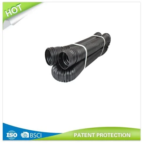 Tuyau de drainage flexible pliable noir pour l'aménagement paysager