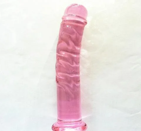 Puxar o vidro engastadas Dildo com vidro fêmea pénis e vidro Consolador sexo