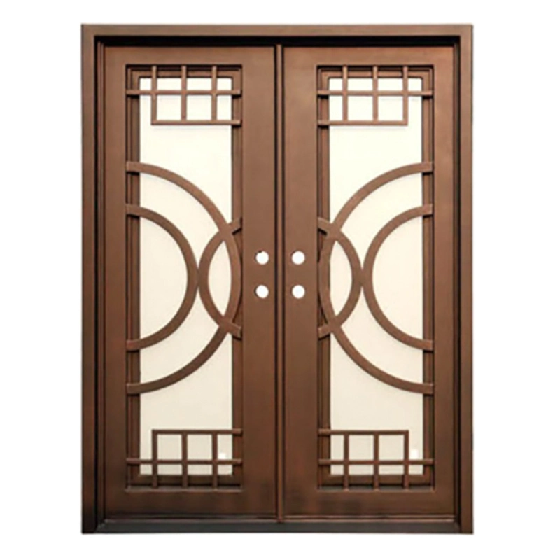 Excellent Quality Main Accept OEM /ODM Square Wrought Iron Door Double Exterior Iron Entrance Door