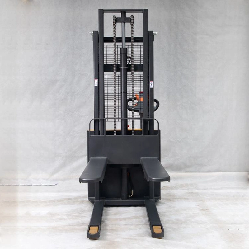 1t 1.5t 2t Mini Self Loading Portable Walk-Behind/Stand-up Hand Walking Pallet Stacker Full Electric Hydraulic Lifting Stacker Truck Forklift