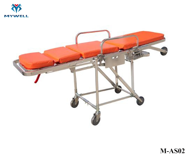 M-As02 Aluminum Alloy Ambulance 4 Wheels Stretcher Stretcher with Wheels