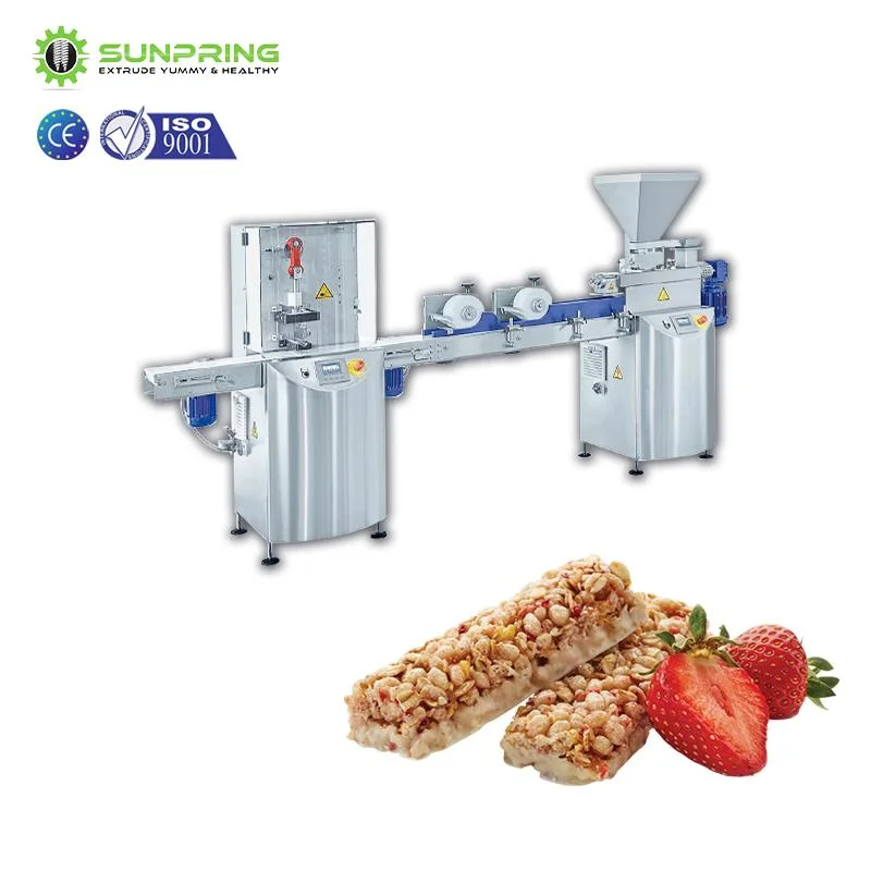 Servicio profesional de producción de barras de formación de cereales, extrusión de dulces + Delice Oat Puff máquina de chocolate lechoso + producción de barras de proteínas y cereales Lin