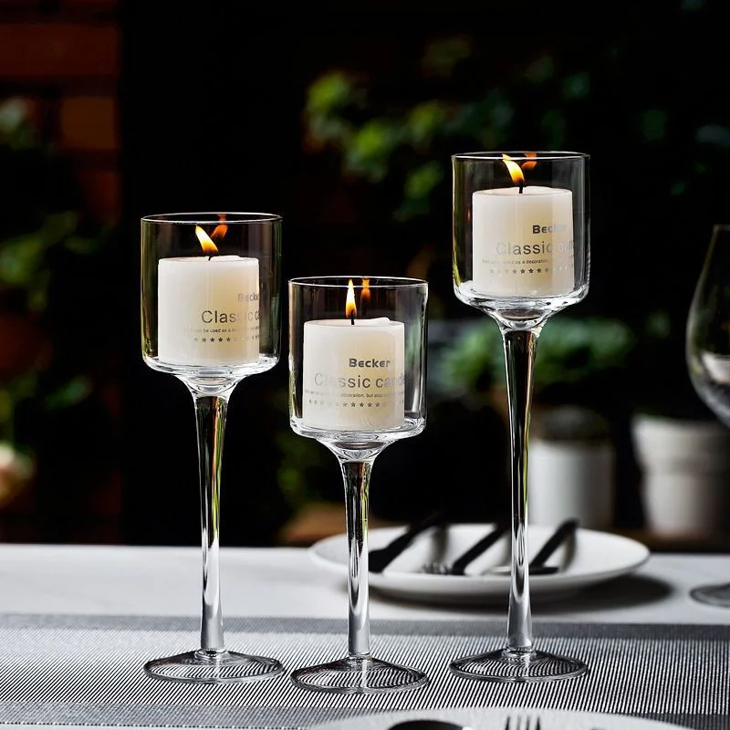 Customized Sodium Calcium Candlesticks Stand Glass for Candles