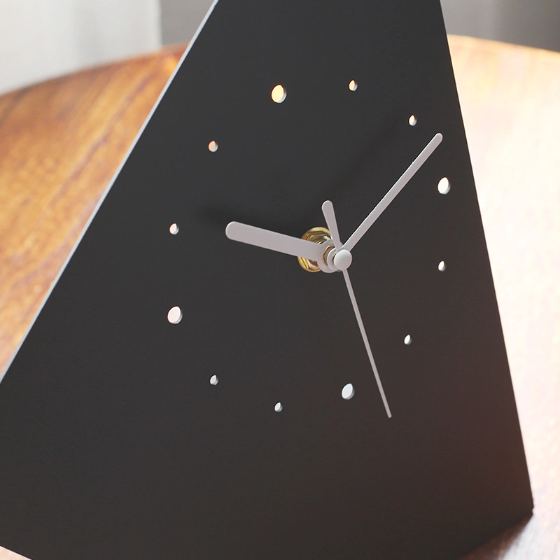 Home Decoration Desktop Luxury Abstract Minimalist Geometric Black Clock