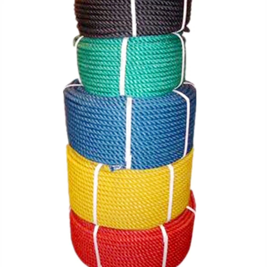 High Quality HDPE 3 Strands Rope Plastic Twisted PE Fishing Ropes PP