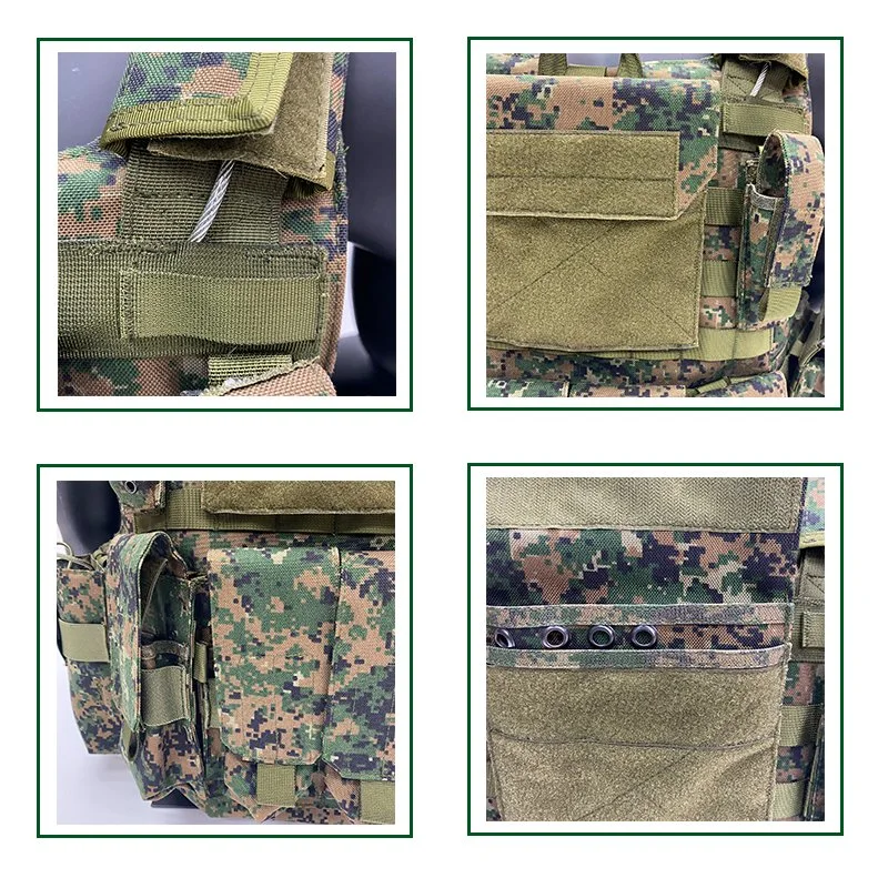 Chaleco antibala armadura cuerpo Aramid Molle militar a prueba de balas Con placas tácticas