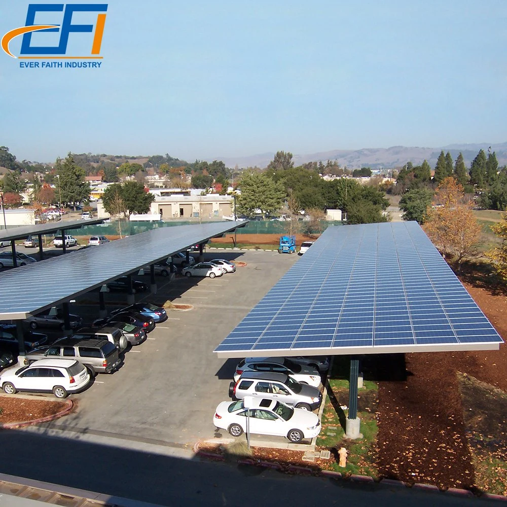 Ajustável para montagem de Aterramento Carports Solar Galpão Estacionamento solar de alumínio do suporte de montagem