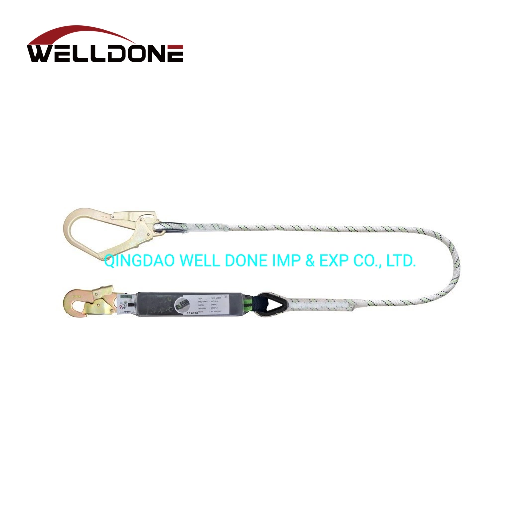La protección contra caídas de poliéster resistente a golpes del absorbedor de energía simple/doble cordón de seguridad EN355