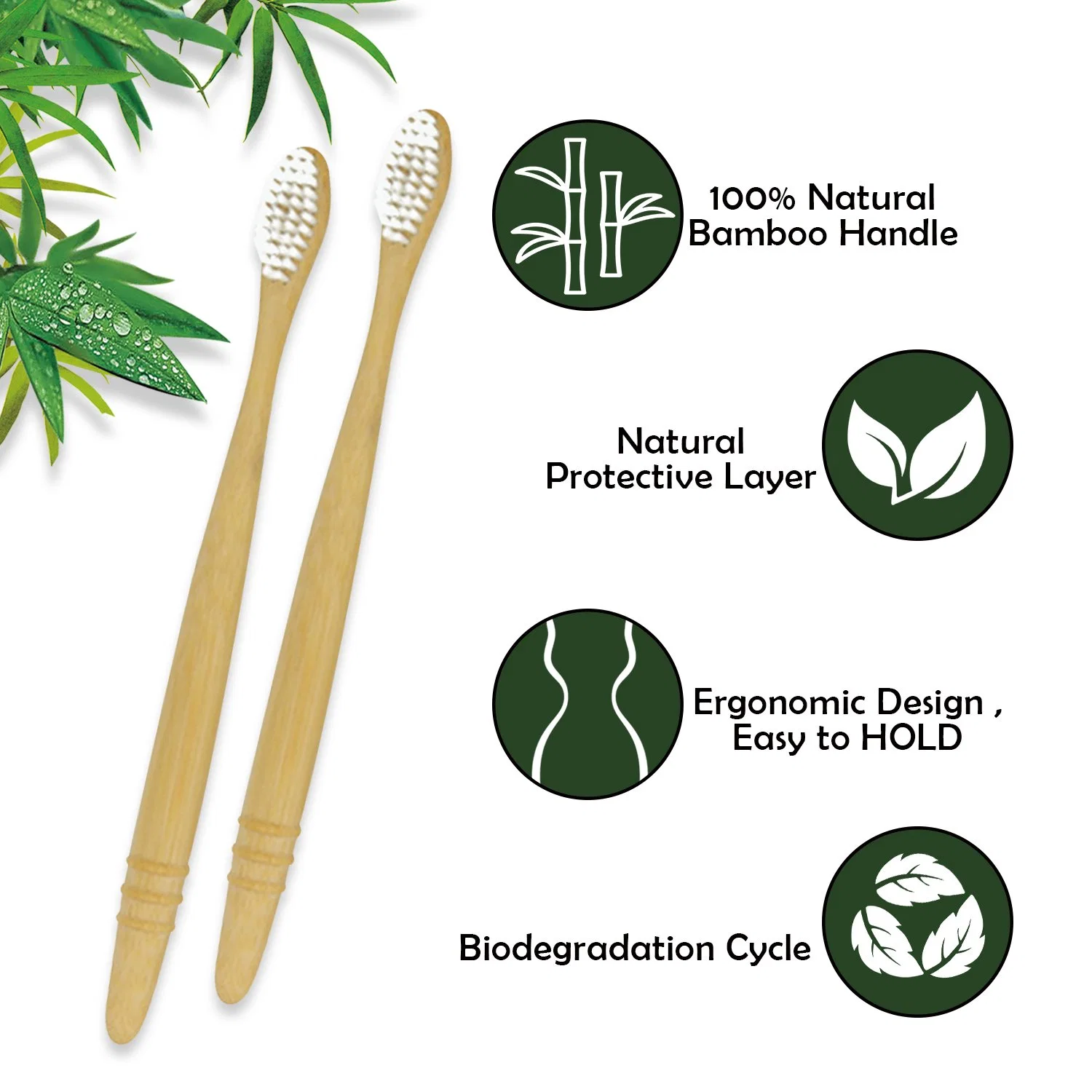 BPA Free Oral Care Soft Bristle Bamboo Toothbrush with FDA