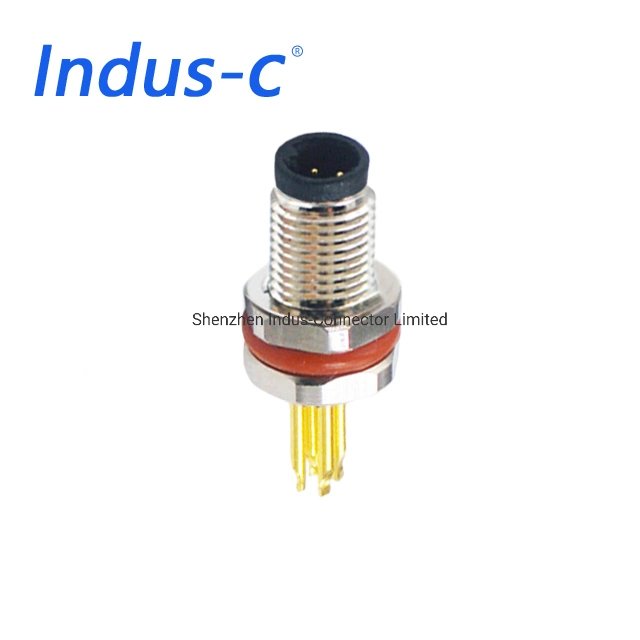 Solder Wire Pin M5 4 Pin Circular Panel Mounted Plug