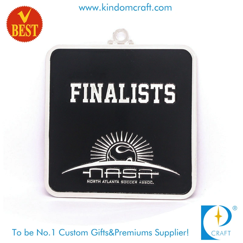 Logotipo personalizado moda Fútbol Fútbol/Finalista del Premio de Artesanía de metal de aleación de zinc de plata medalla de medallón de regalo de recuerdo