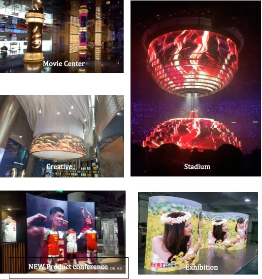 Pole Full Color Indoor Outdoor Advertising Rental Curved Digital Mobile Flexible SMD Poster Window TV LED Board with P3 P4 P5 P6 P8 P10 Price