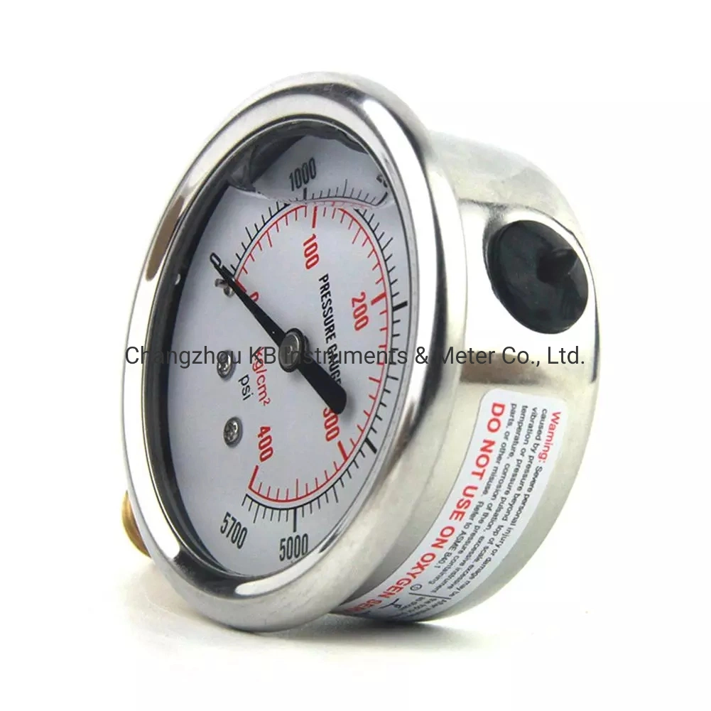 60mm 0-100 psi radiales Manometer aus Edelstahl Flüssigkeitsgefüllter Druck Druckmanometer Luft Öl Wasser Hydraulikmanometer 1/4 NPT