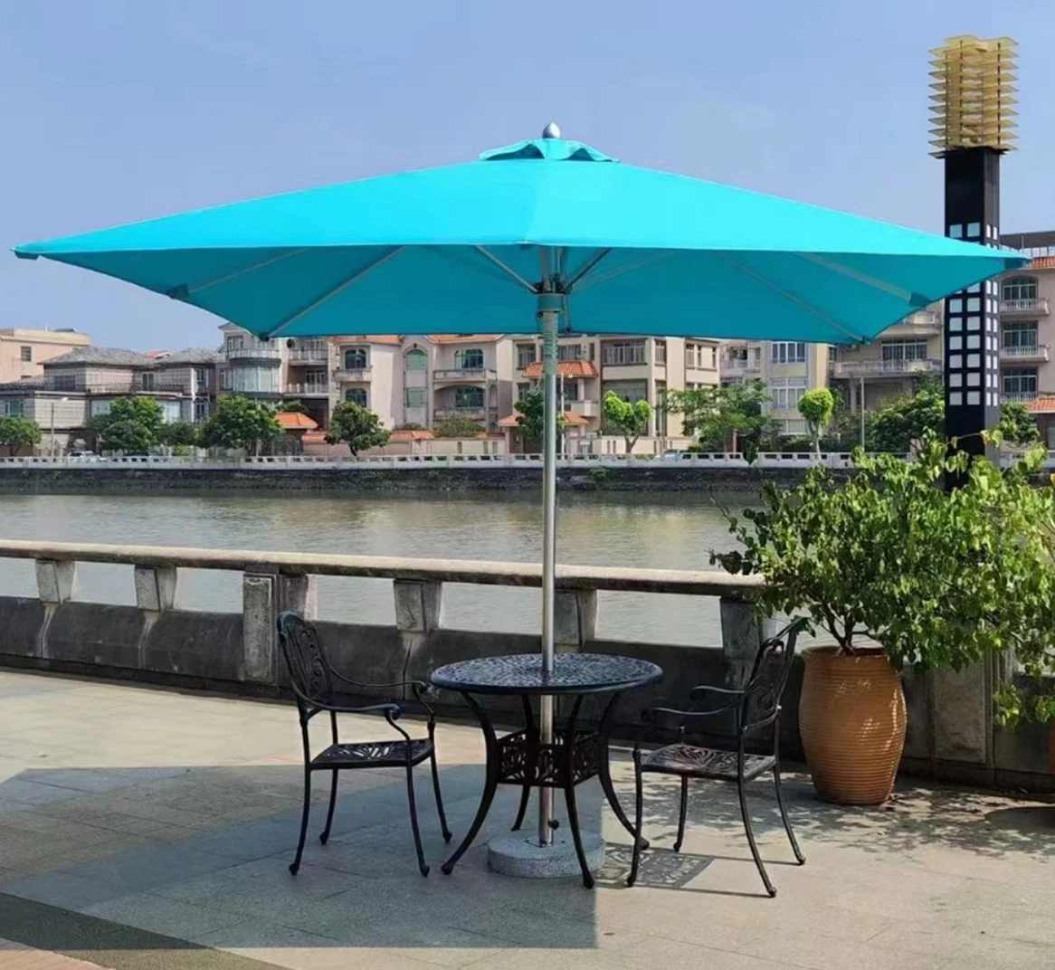 Customized Big Size 3X3m3.5X3.5m4X4m Huge Outdoor Umbrella Beer Coffee Drink Bar Parasol Telescopic Patio Umbrella