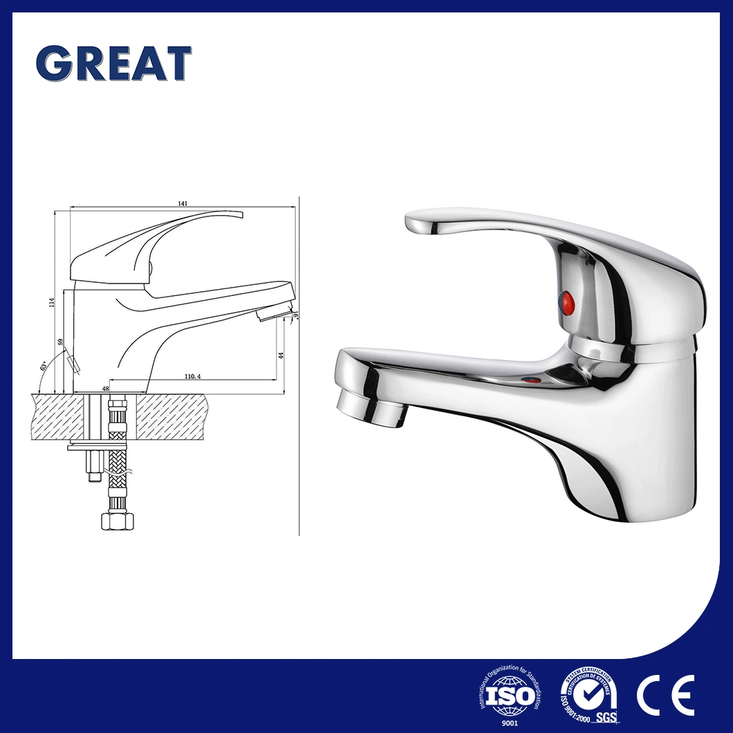 Great Bathroom Black Matte Faucet Supplier Bathroom Faucets for Sink Gl21101A81 Chrome Single Lever Basin Faucet Brass Gravity Die Casting Tall Basin Faucet