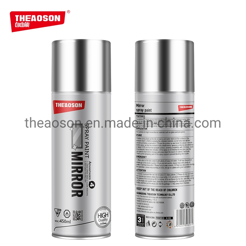 Theaoson High Gloss Fast Dry Aerosol Acrylic Mirror Spray Paint for DIY OEM