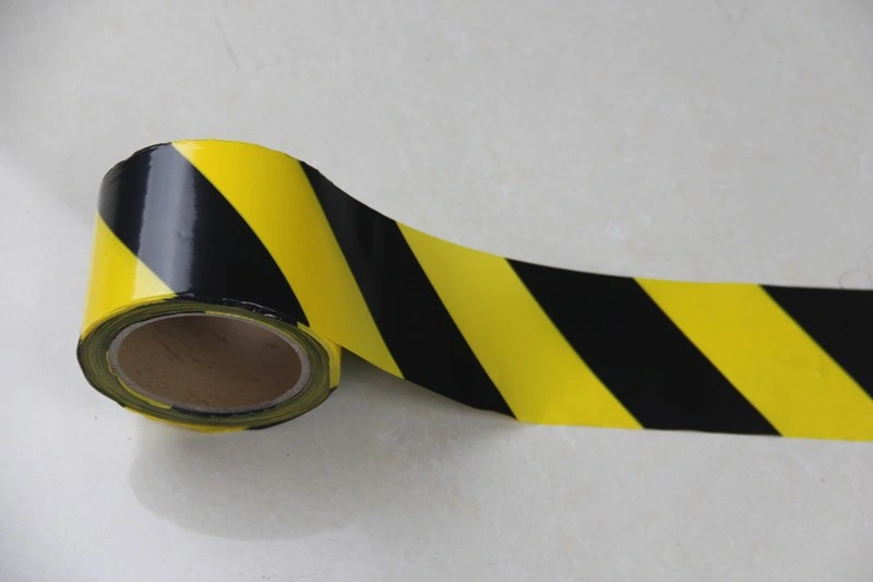 Wholesale/Supplier Security PVC Police Safety Caution Barricade Barrier Black and Yellow Hazard Warning Tape