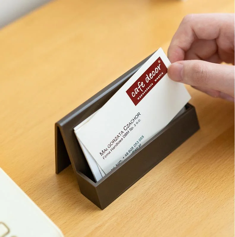 Space-Saving Plastic Name Card Holder for Meeting Room and Office