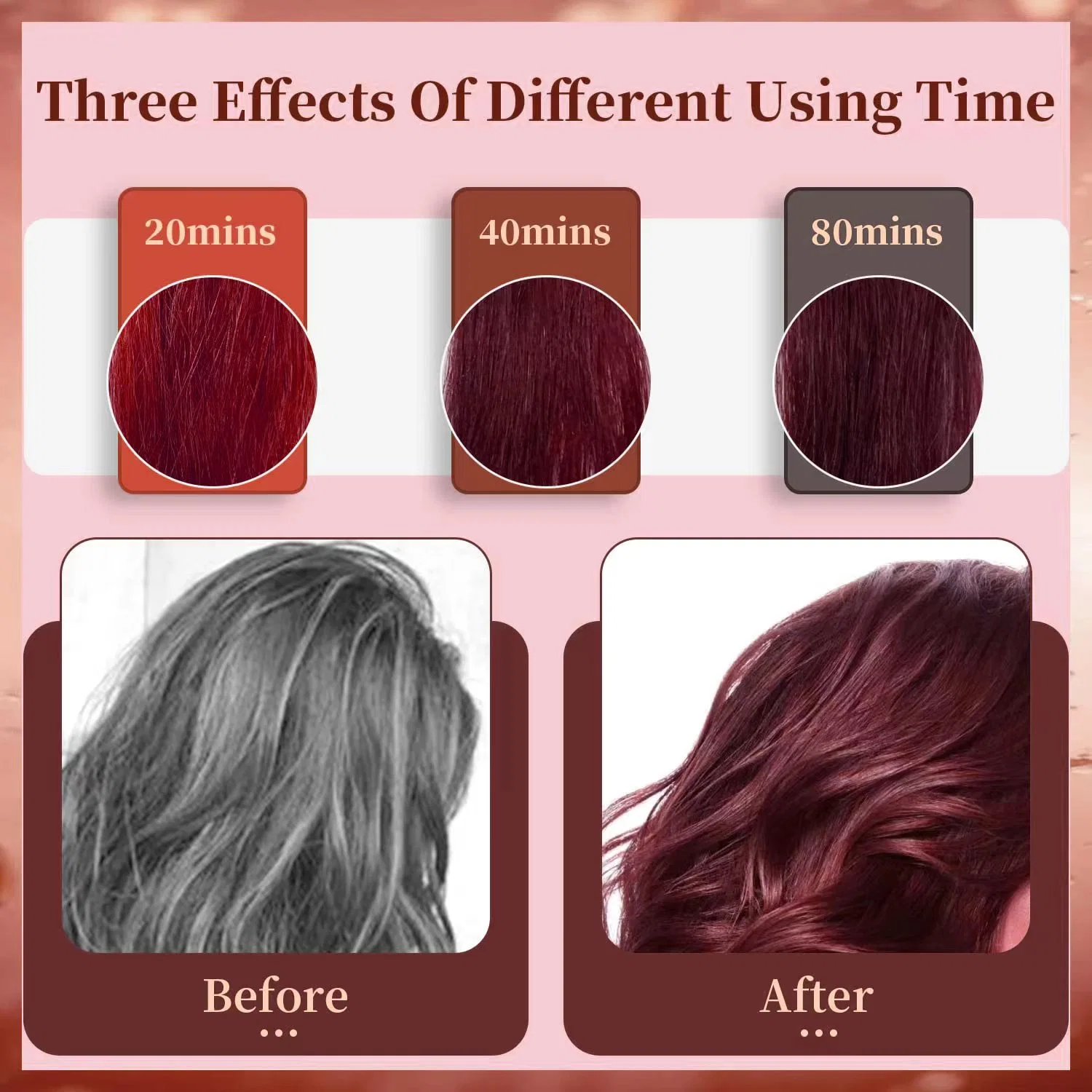 Colors Hair in Minutes Long Lasting Reddish Brown Hair Shampoo