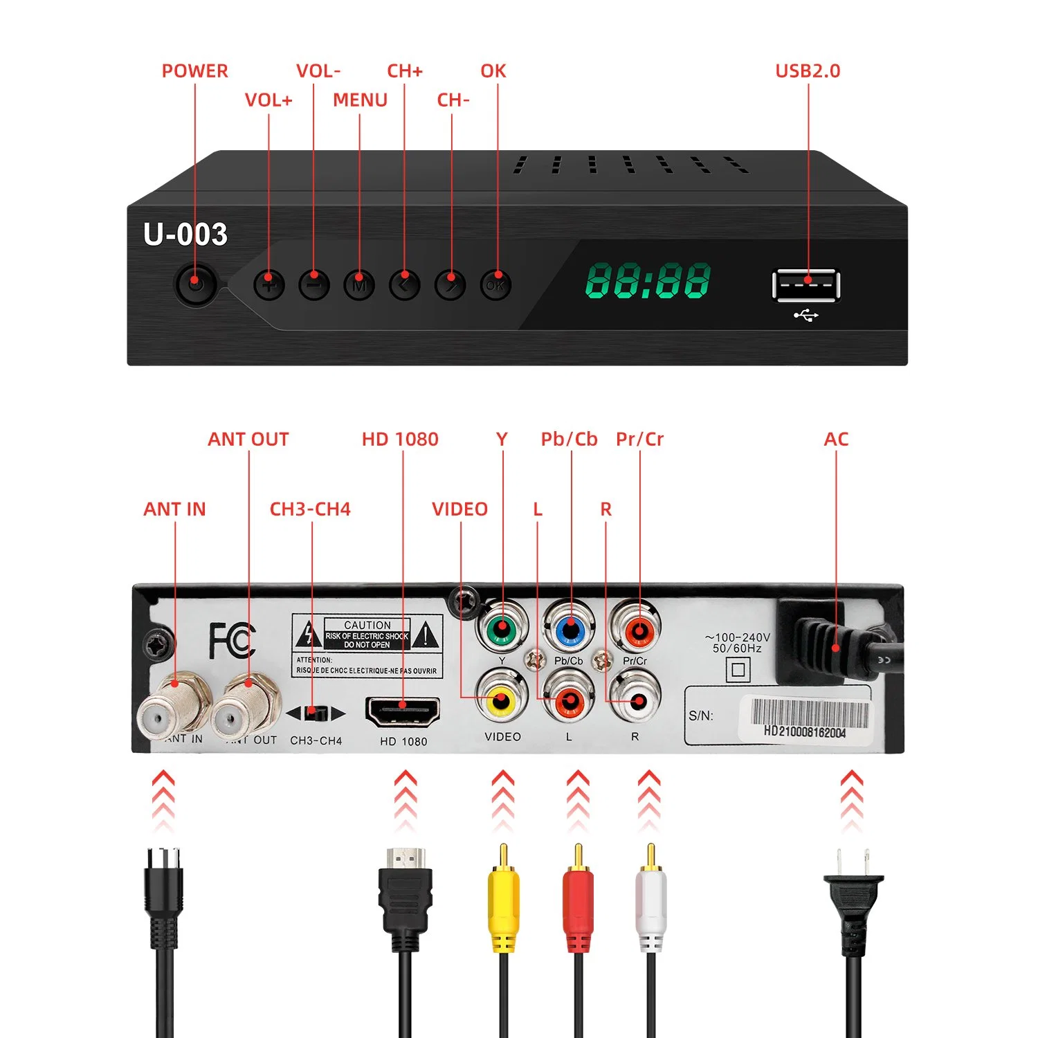 Les chaînes numériques réception tuner TV ATSC pour l'air TV TV Convertisseur