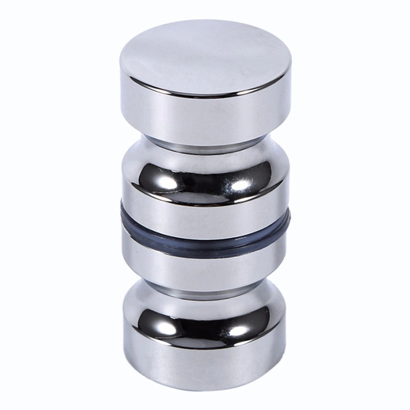 Bathroom Round Back-to-Back Handle Pull Solid SUS304 Stainless Steel Brushed Nickel Shower Glass Door Knob