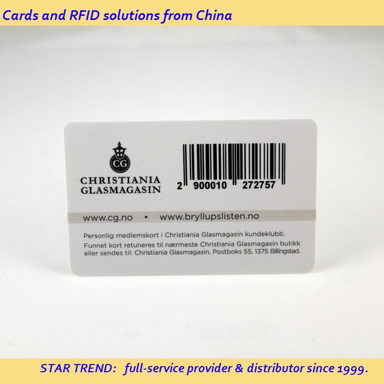 Customized Size Barcode Card Offset/Screen Printing Used as Membership Card, Warehouse Card/Tag, Library Card/Tag, Suppermarket Card/Tag