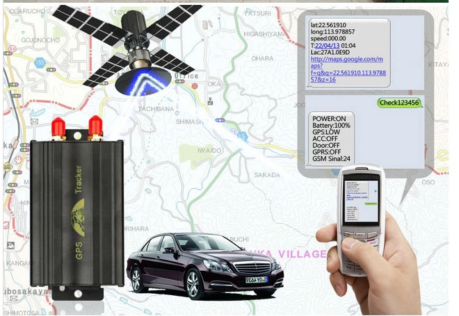 Tarjeta SIM GPS Tracker Tk vehículo103A GSM SMS Seguimiento GPRS con relé para apagar el motor del coche de forma remota