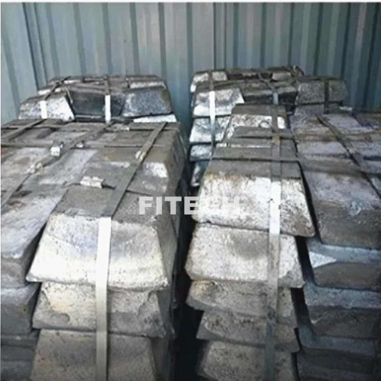 99,65%/99,85% 6,697 g/cm3 Gris con Luster metálico Ingot Metallurgy Antimony Ingot CAS 7440-36-0