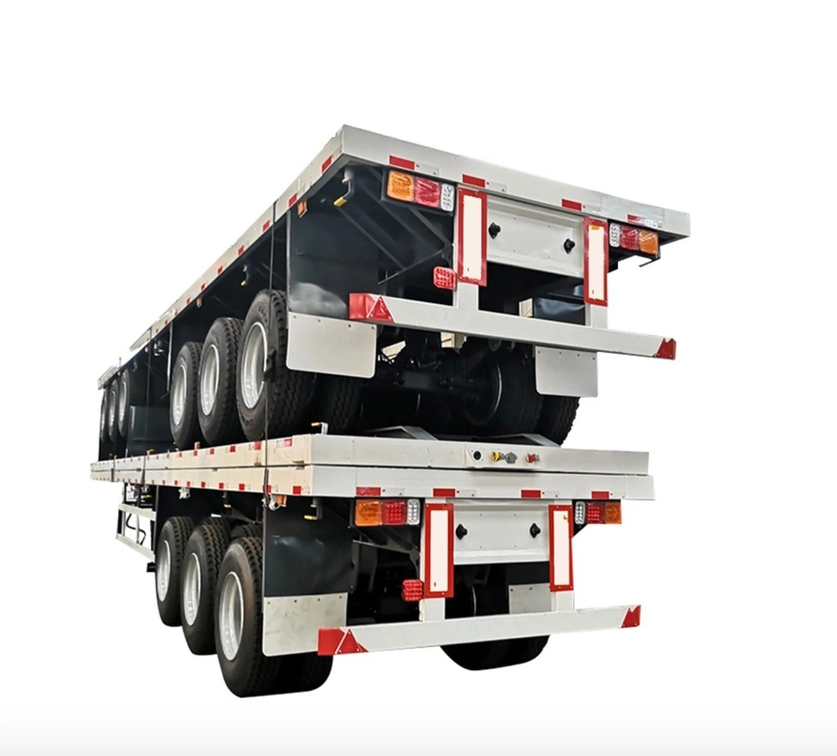 Low Bed Container Flat Truck for Carrying Crane/Excavator/Tractor with Ladder & Post Optional Trailer