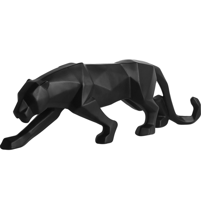 Leopard Statue Panther Resin Geometric Animal Resin Sculpture Abstract Figurine Home Decoration