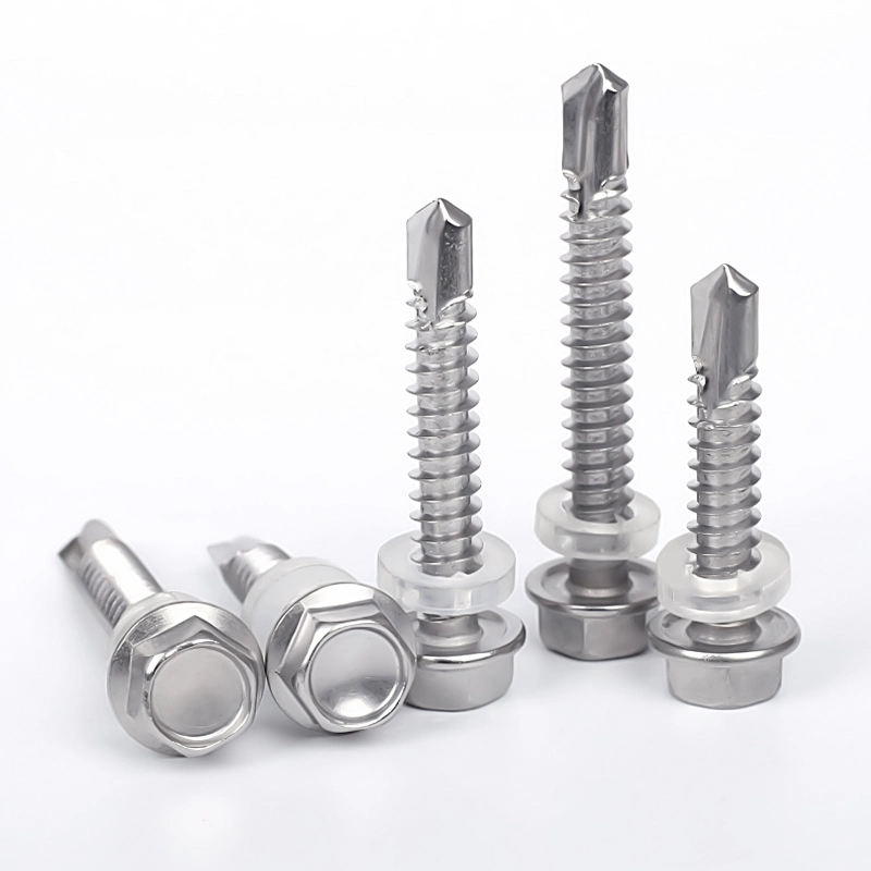 Factory Supply Standard Hex Head with Washer Screws Stainless Steel Self-Drilling Screws