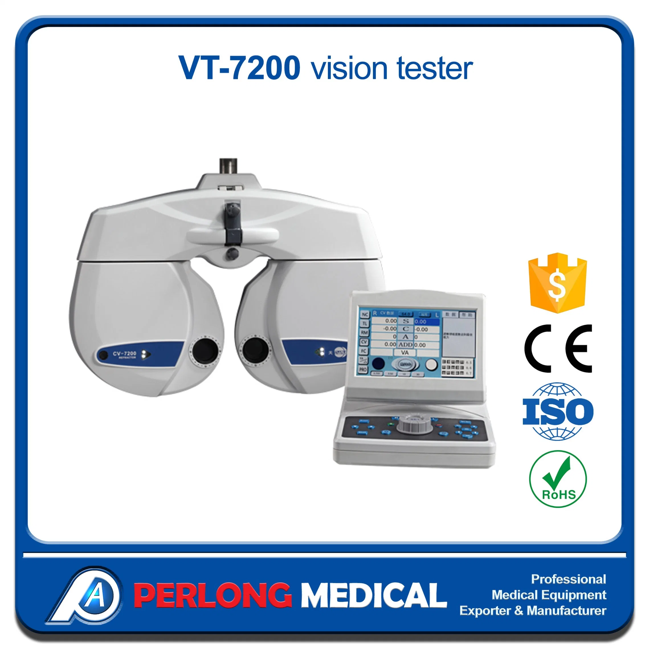 Vt-7200 Digtal Refractor Ophthalmic Equipment with Remote Control